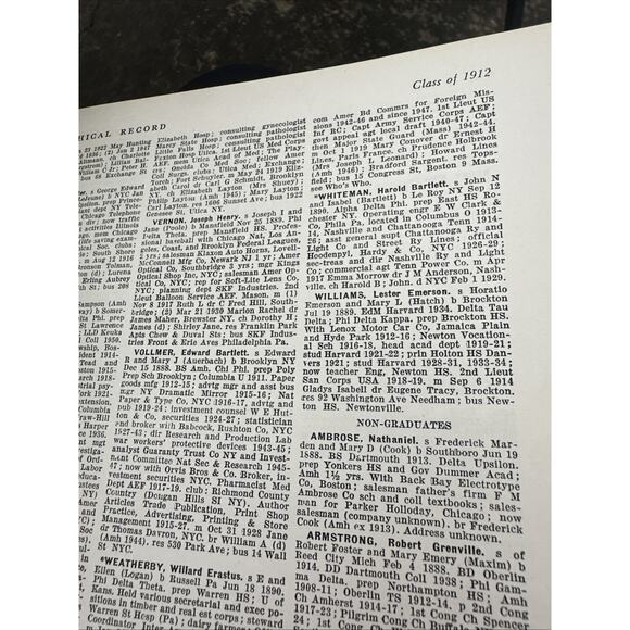 Amherst College Biographical Records 1951 Graduates & Non-Graduates 1900-1951 - Picture 7 of 11